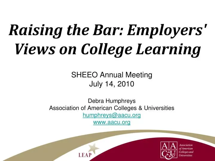 raising the bar employers views on college learning