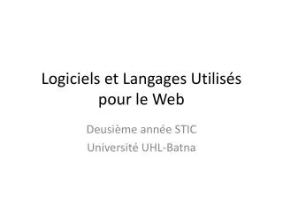 logiciels et langages utilis s pour le web