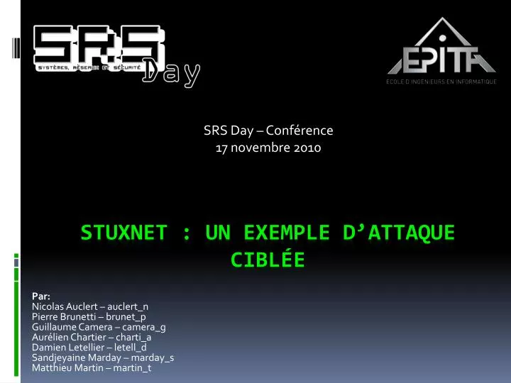 srs day conf rence 17 novembre 2010