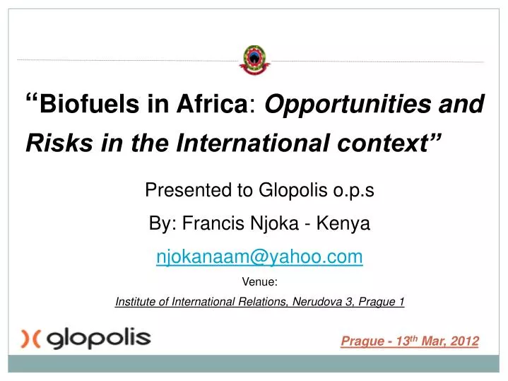 biofuels in africa opportunities and risks in the international context
