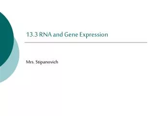 13.3 RNA and Gene Expression