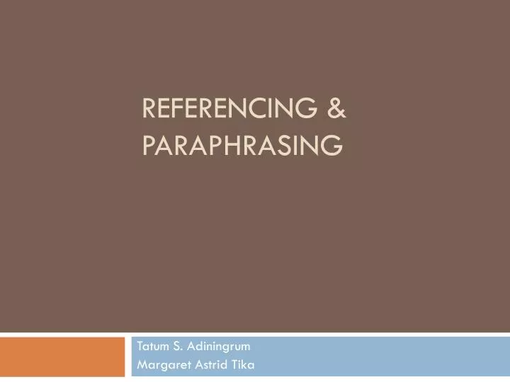 referencing paraphrasing