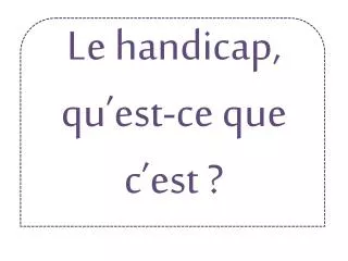 le handicap qu est ce que c est