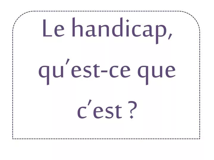 le handicap qu est ce que c est