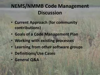 NEMS/NMMB Code Management Discussion
