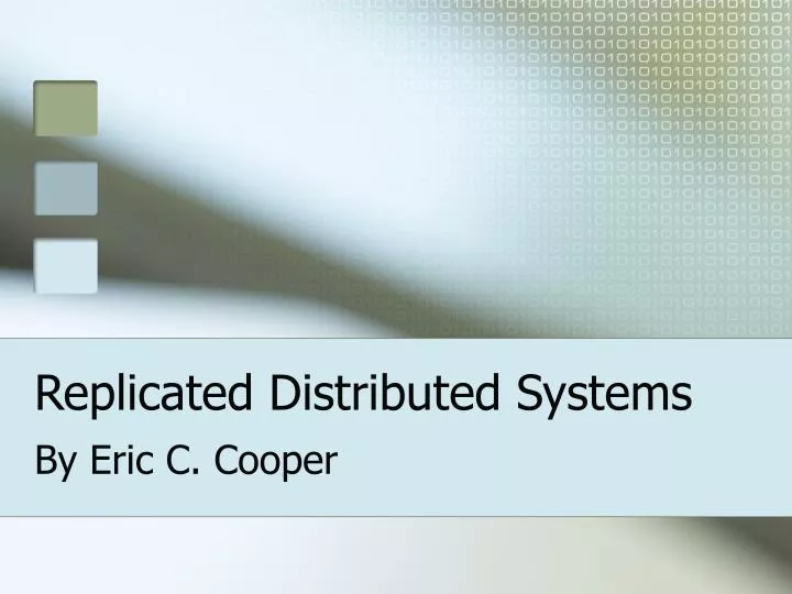 replicated distributed systems