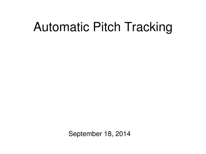 automatic pitch tracking