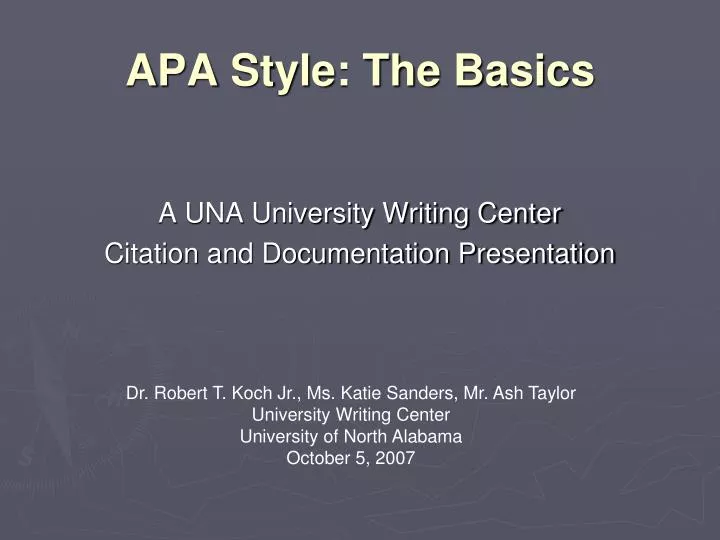 apa style the basics