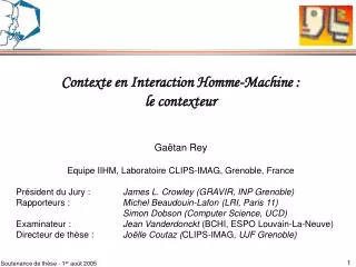 contexte en interaction homme machine le contexteur