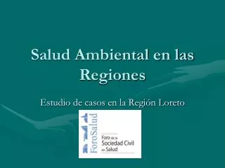 salud ambiental en las regiones
