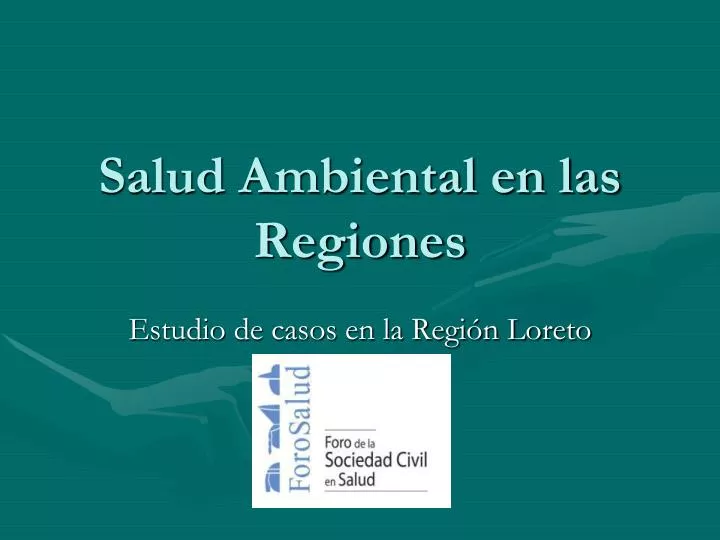 salud ambiental en las regiones