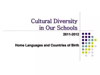 Cultural Diversity in Our Schools