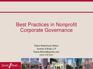 Best Practices in Nonprofit Corporate Governance