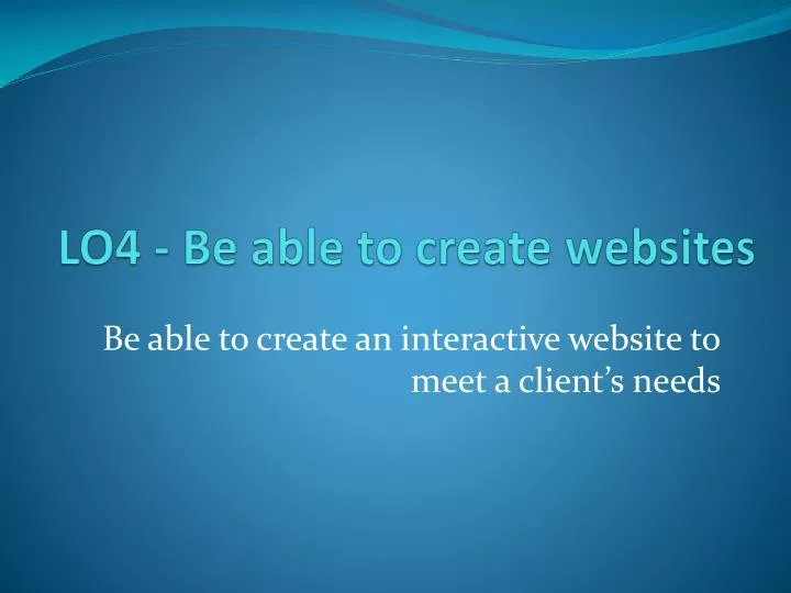 lo4 be able to create websites