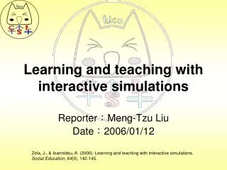 learning and teaching with interactive simulations