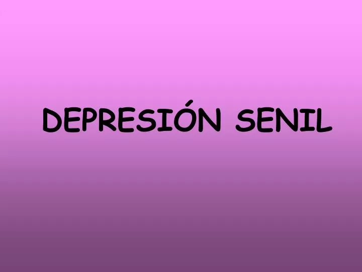depresi n senil
