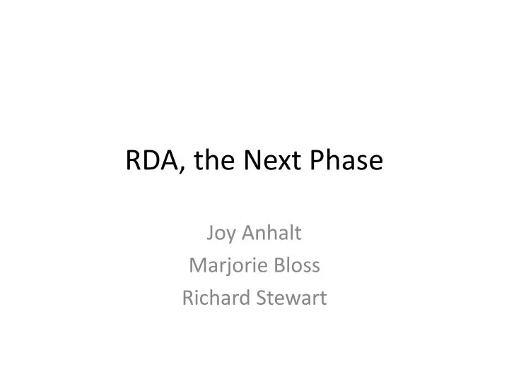 rda the next phase