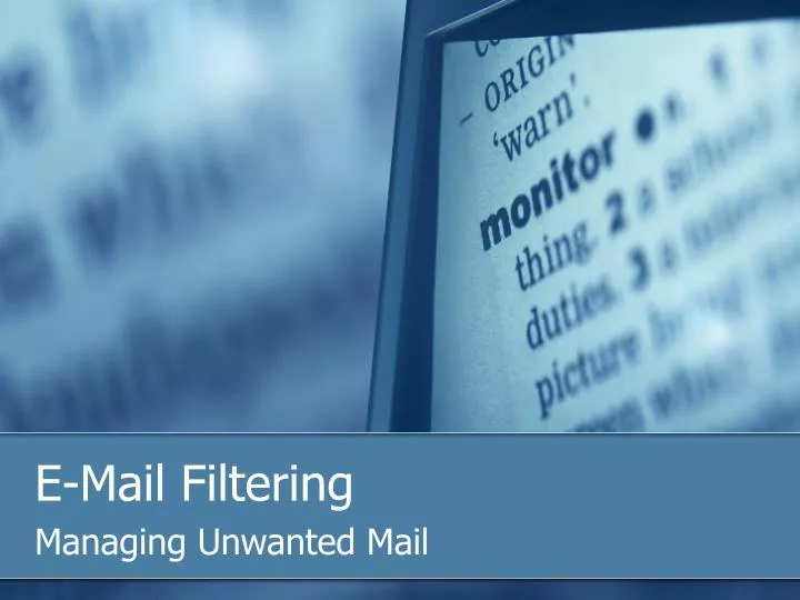 e mail filtering