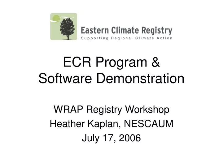 ecr program software demonstration