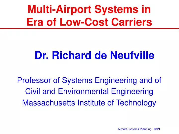 multi airport systems in era of low cost carriers
