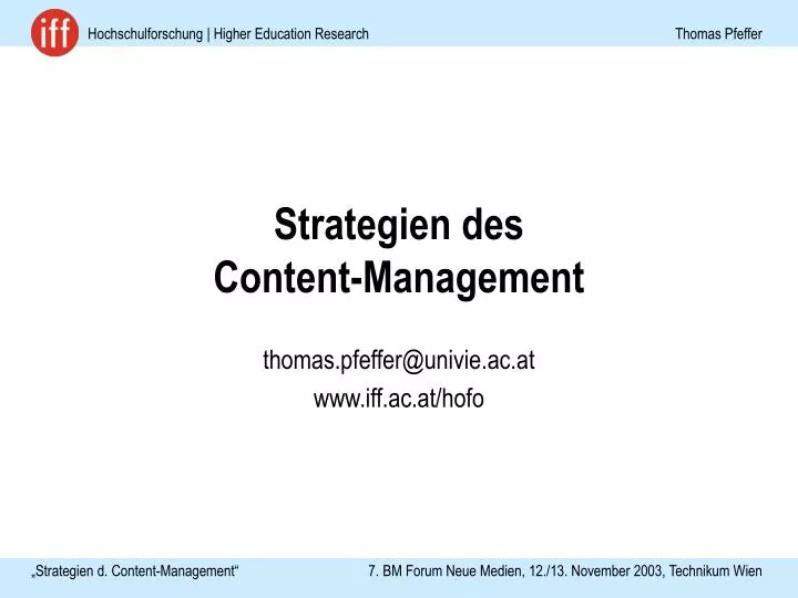 strategien des content management
