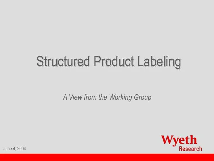 structured product labeling