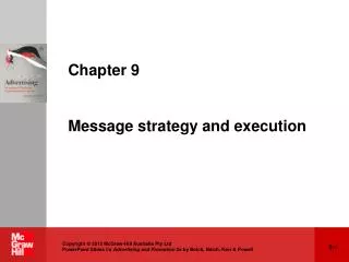 Chapter 9 Message strategy and execution