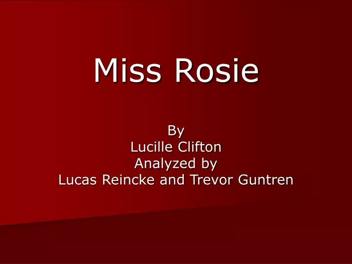 miss rosie