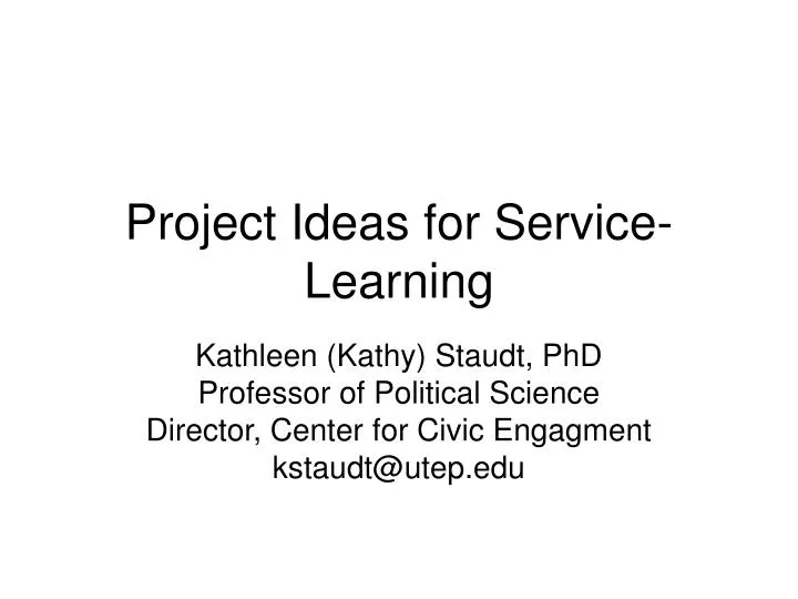 project ideas for service learning