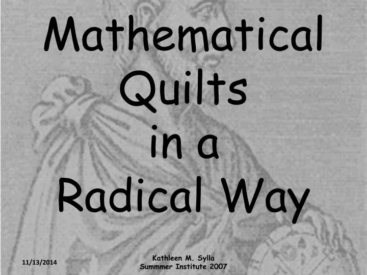 mathematical quilts in a radical way