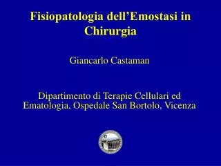 fisiopatologia dell emostasi in chirurgia