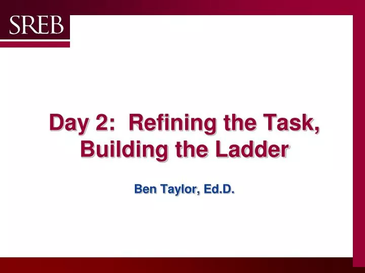 day 2 refining the task building the ladder ben taylor ed d