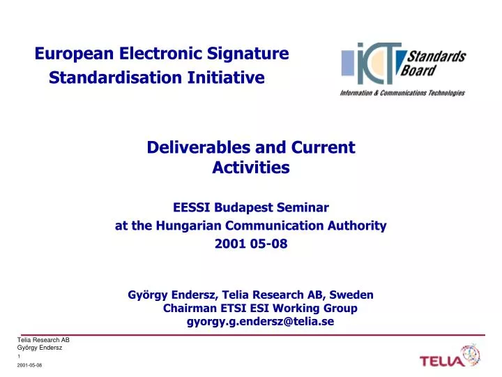 european electronic signature standardisation initiative