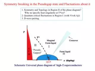 Symmetry breaking in the Pseudogap state and Fluctuations about it