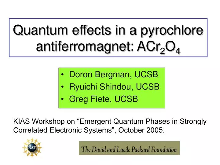 quantum effects in a pyrochlore antiferromagnet acr 2 o 4