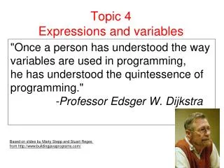 Topic 4 Expressions and variables