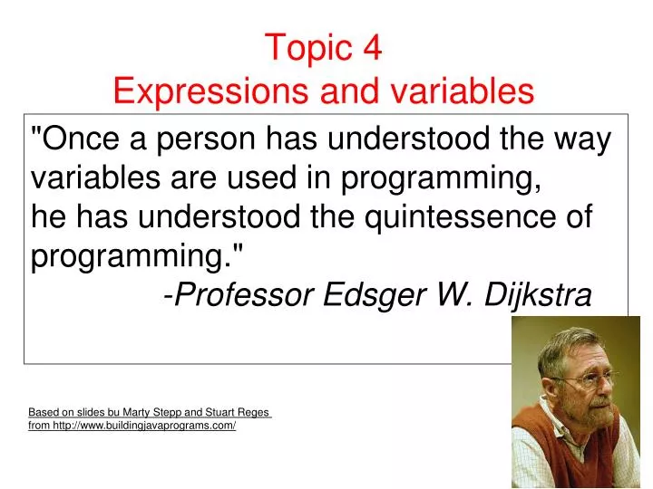 topic 4 expressions and variables