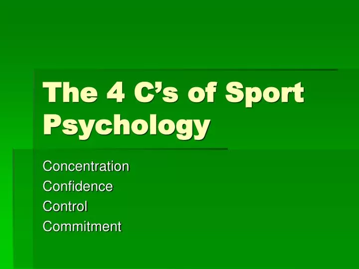 the 4 c s of sport psychology