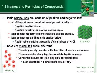 4.2 Names and Formulas of Compounds