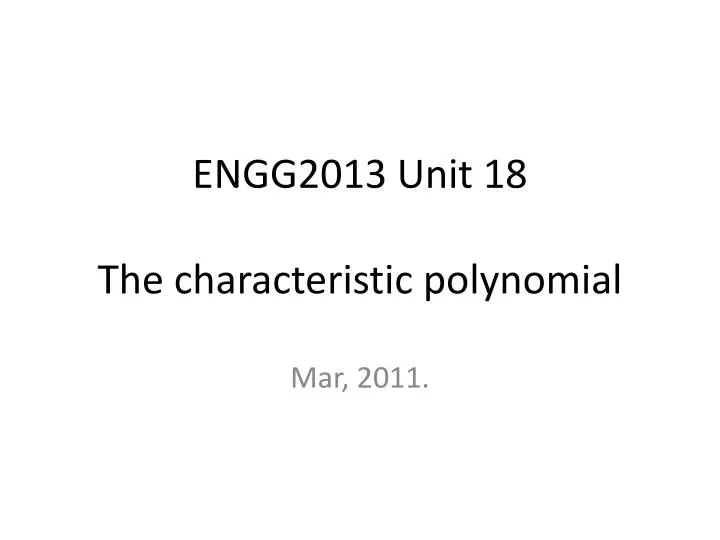 engg2013 unit 18 the characteristic polynomial