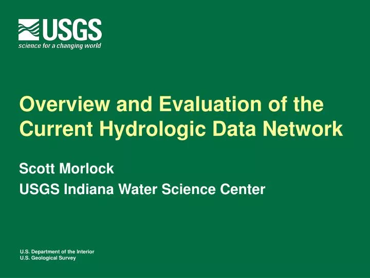 overview and evaluation of the current hydrologic data network