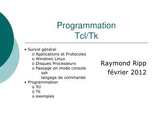 Programmation Tcl/Tk