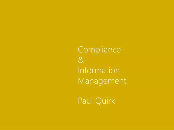 compliance information management