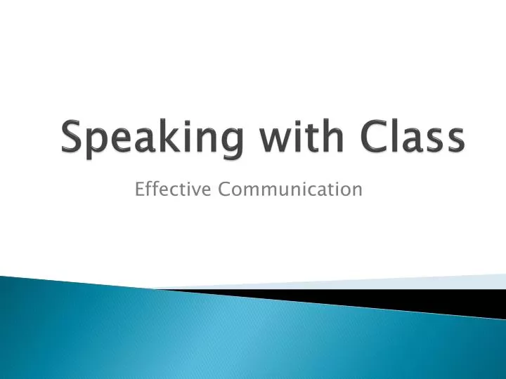 speaking with class