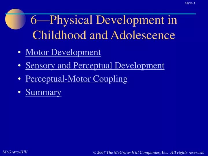 6 physical development in childhood and adolescence