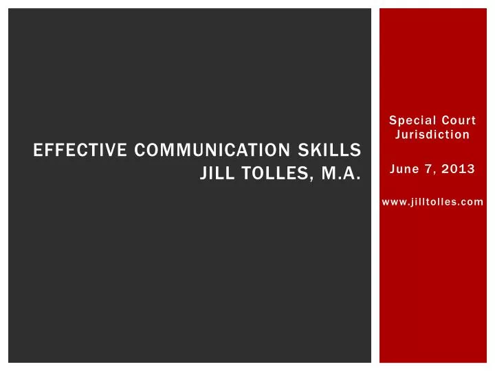 effective communication skills jill tolles m a