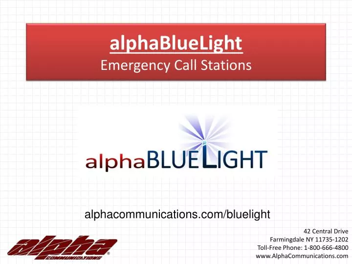 alphabluelight emergency call stations