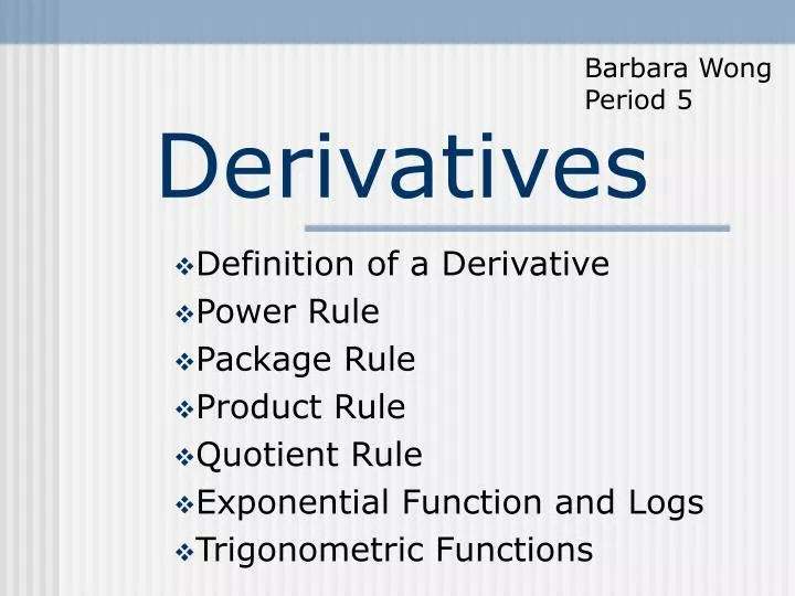 derivatives