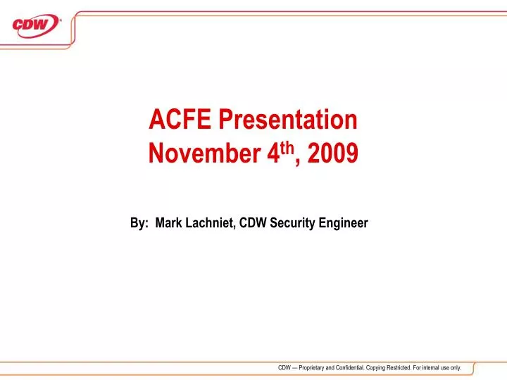 acfe presentation november 4 th 2009
