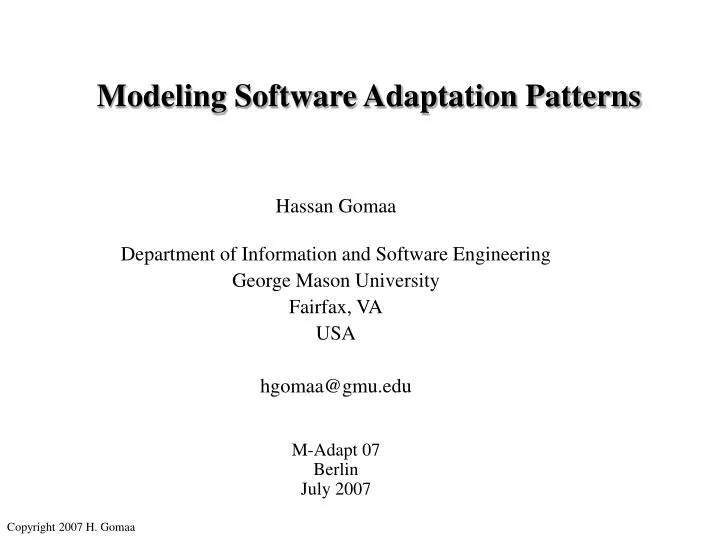 modeling software adaptation patterns